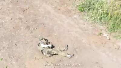 The video circulated on Russian and Ukrainian channels was recorded by a Ukrainian drone. When a bullet wounded one of the running Russians, none of his colleagues checked his condition or tried to help him. Instead of support, he met his death at the han