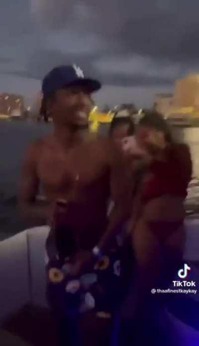 Pouring champagne all over someone else's boat