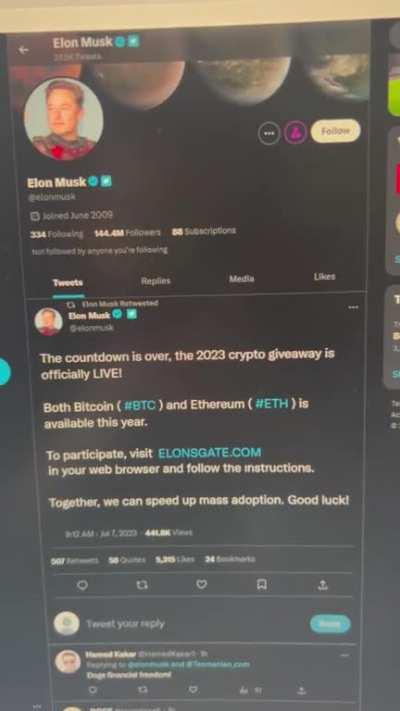 Elon Musk just announced he is giving away bitcoin