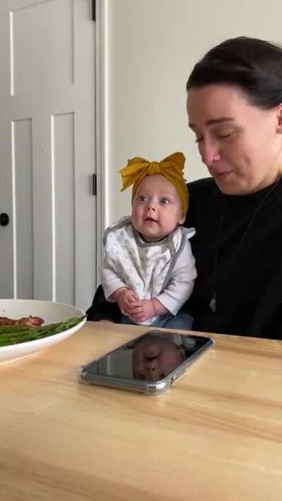 New mom can't control her emotions when her baby laughs for the first time