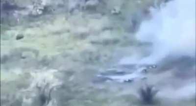 Group of russians got hit by ATGM. Recent days, location unknown. [00:09]