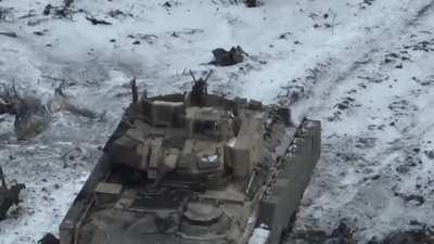 Ukrainian M2A2 “Bradley” engaging enemy,  near village of Stepove