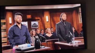 Amy Schumer attending a Judge Judy case on Yu-Gi-Oh cards