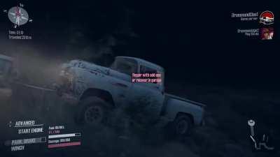 There was an attempt to tow my husband in mud runner when physics took over..