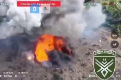 Russian Tank Cooks Off Causing A Huge Explosion.