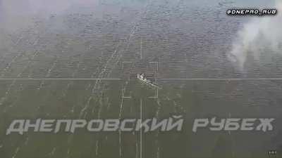 Ukrainian patrol boat hit by Lancet