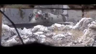 Syrian T55 AM firing