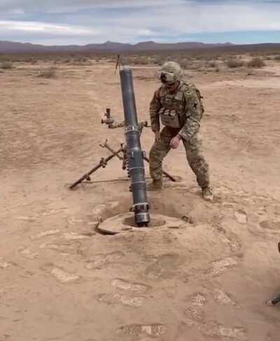 Slow-motion mortar fire