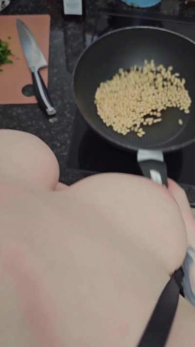 Cooking with tits out is more fun