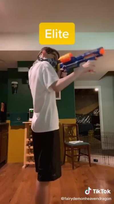 Chad shows off his epic nerf guns