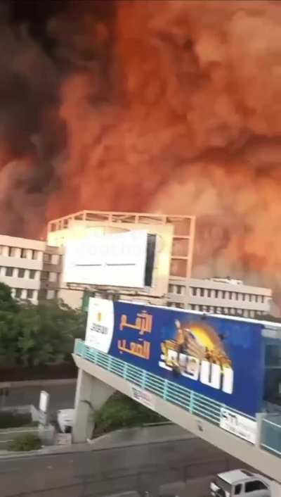 Another footage of the massive air strike by Israel in Beirut , Lebanon 