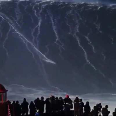 Surfing a huge wave