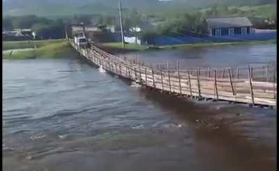 Normal bridge crossing in Russia