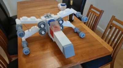 I decided to 3D print the Lego mini X-Wing at 10x scale