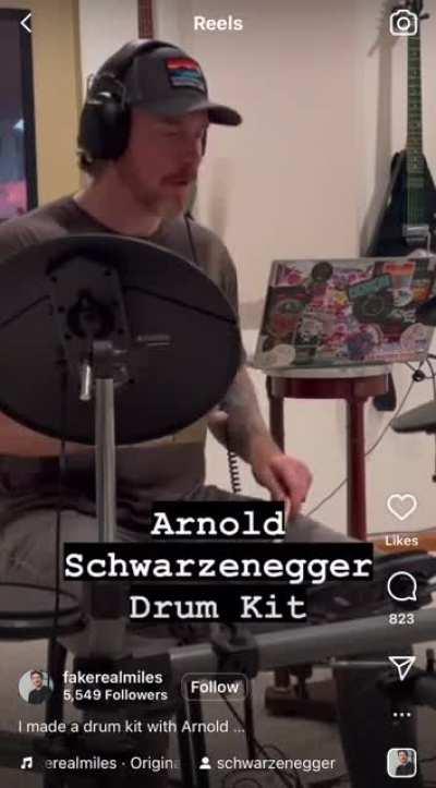 Arnold Schwarzenegger drum kit is the greatest invention of our century.