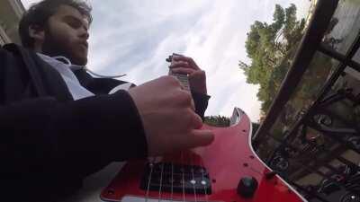 I tried entertaining the school in front of my house with my EPIC guitar skills