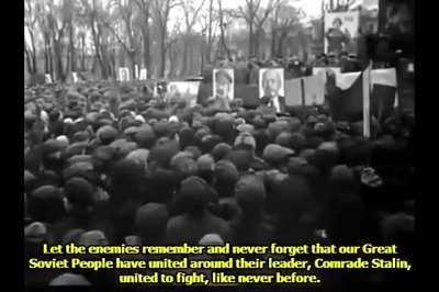 Georgy Zhukov and Nikolai Vatutin speech in kiev 1943