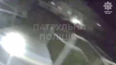 Ukrainian police bodycam showing Iranian Shahed drones hitting a medical facility in Kherson last night