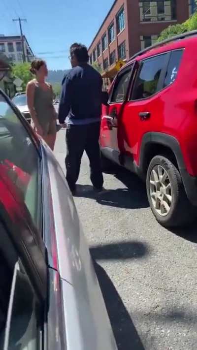 Two strangest road rage I've ever seen, lol