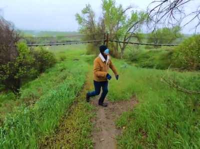 [OC] My brother and I trying to lead each other on a blindfolded hike