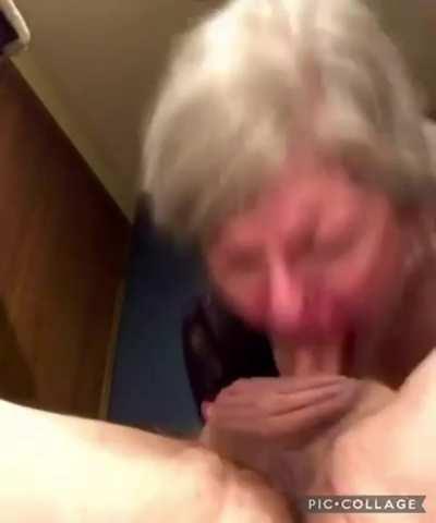 Grandma showing off her years of experience - Blowjob GILF Granny Sloppy Porn GIF by bbcbruce562