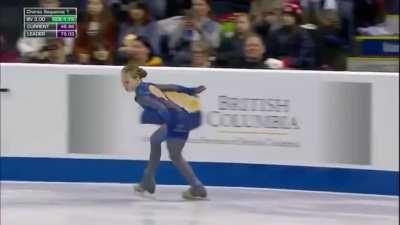 15 year old figure skater Alexandra Trusova lands 3 quadruple jumps (unprecedented in the ladies’ discipline) to break the world record for the free skate.