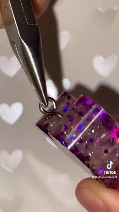 handmade purple resin hearts