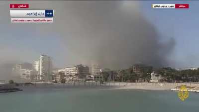 IAF strikes on &quot;tzoor city&quot; Lebanon 28th october angle 2 (live news)