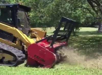 The bushes were just shredded into pieces by that badass heavy machinery