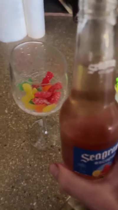 He's now mixing Sour Patch Kids with alcohol.