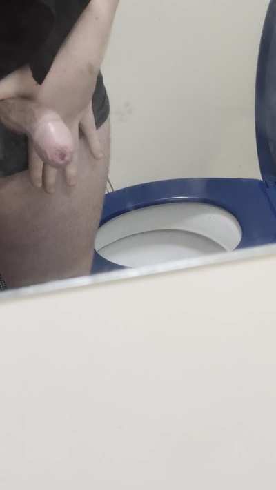 Getting my dick out in the work bathroom (19)