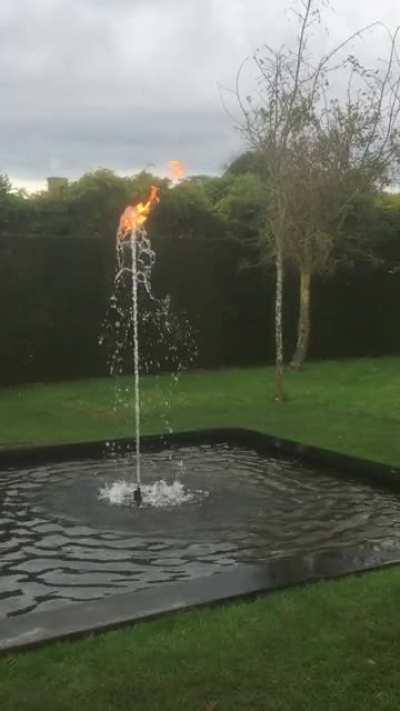 Fire meets water in a interesting way.