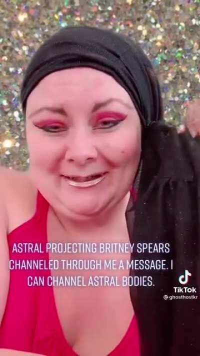 Woman pretending to be Britney Spears in “astral projection form.” Her entire page is like this.