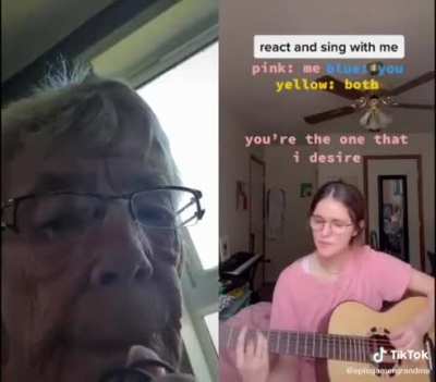 Grandma coming in with that beautiful harmony