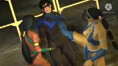 Kitana and Jade beat up Nightwing