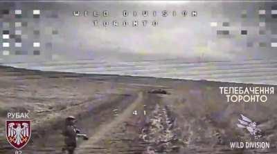 Russian soldier hit by FPV drone 