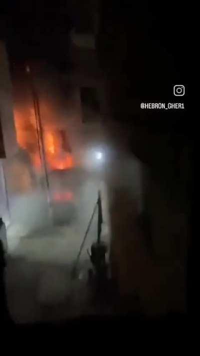 a footage of an israeli tractor getting blown up in tulkarm.