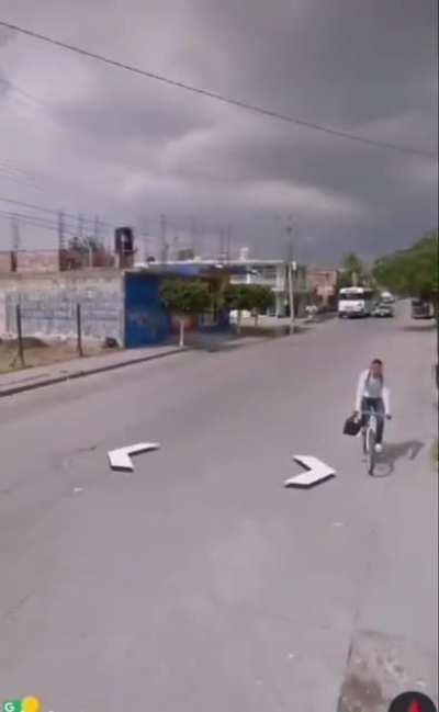 Cyclist enjoying his bike ride.