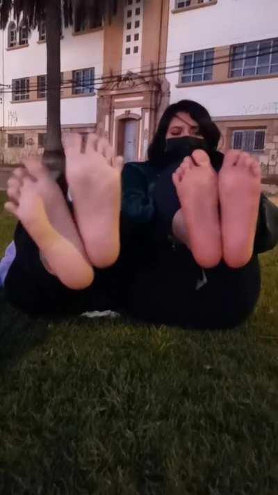 My chilean gf camila and his best friend Nicole (left) showing her feet after a long walk