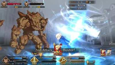 Saber's Triple Buster Chain animation + New extra attack animation