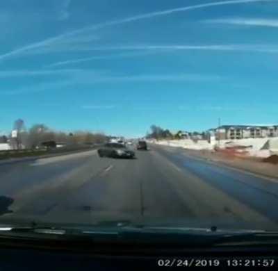 Wcgw driving through a puddle on a high speed road