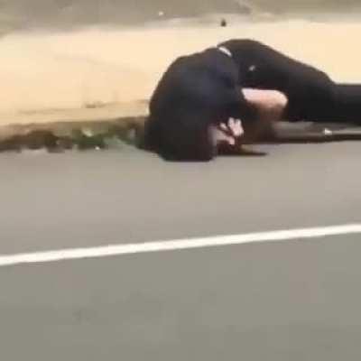 HMFT after Dude Jumps off Bus with a tiny scooter, wearing no helmet and smashed his head and face into the pavement