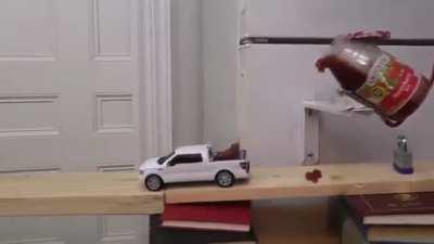 Guy creates a rube goldberg machine to make him a sandwich (Credit: Joseph's Machines)