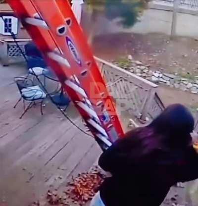 To climb up a ladder