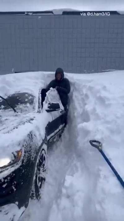 Buffalo Bills players driving their cars after the game