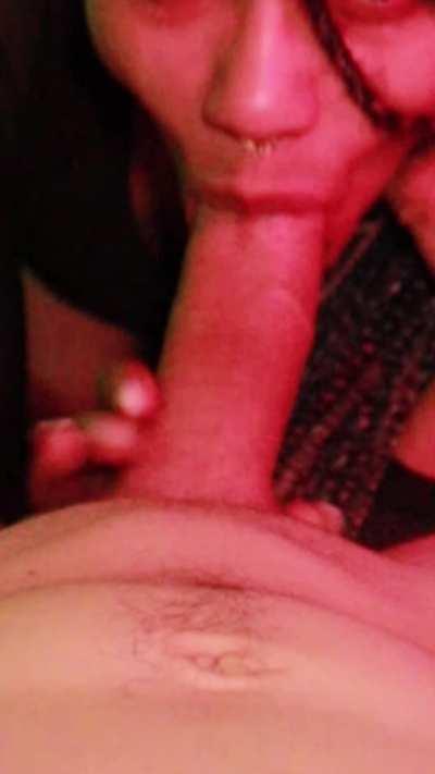 let me spit on that cock before ull fuck my throat :P