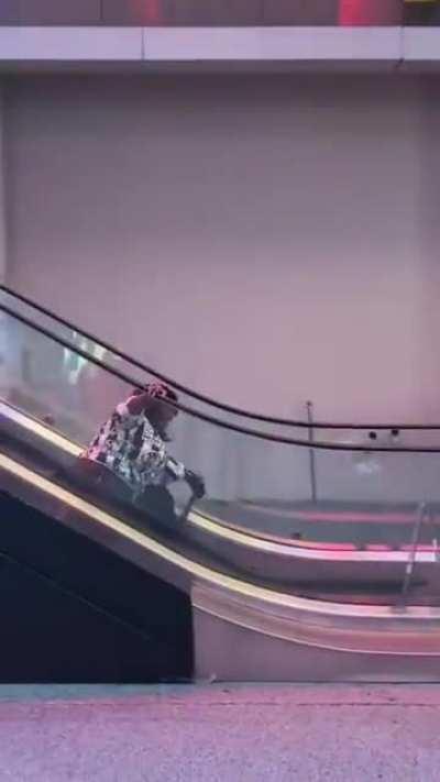 HMF while I race down the up escalator