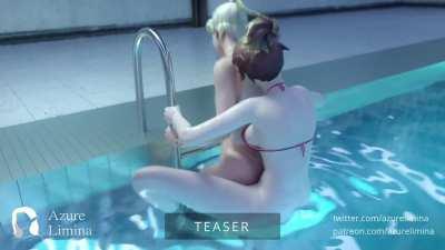 Mercy and Futa D.va at the pool - Teaser (Azure Limina)