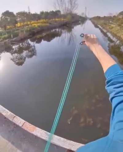 Catapult fishing rod