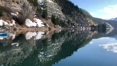 That reflection on my afternoon commute between the Selkirks and Monashees.